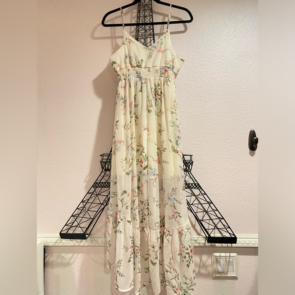 High low Floral Chiffon Dress